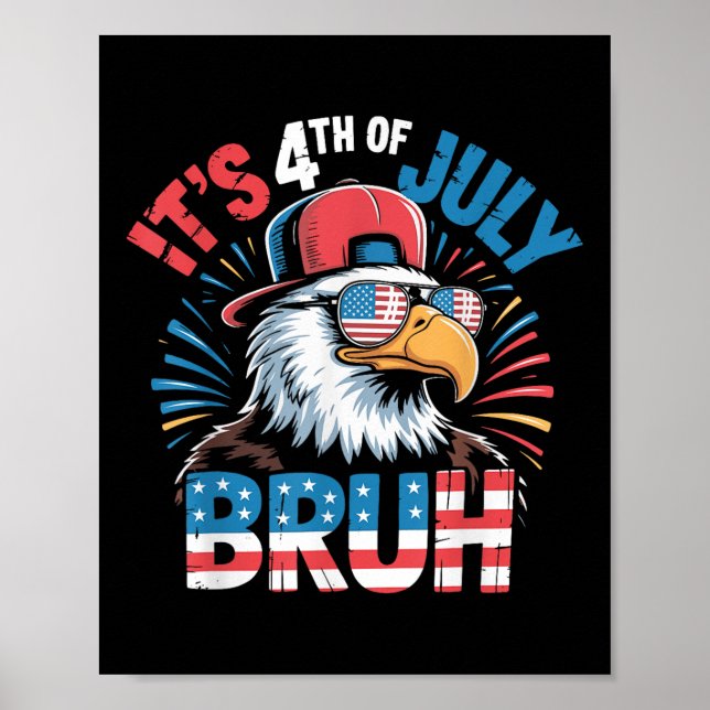 All American Bruh 4th Of July Boys Kids Patriotic  Poster (Front)
