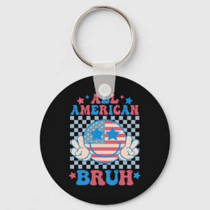 All American Bruh 4th Of July Boys Men Women Patri Key Ring
