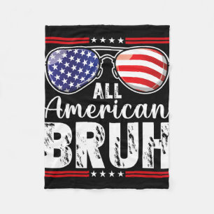 All American Bruh 4th Of July Boys Patriotic Teens Fleece Blanket