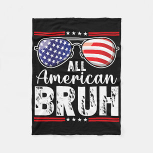 All American Bruh 4th Of July Boys Patriotic Teens Fleece Blanket