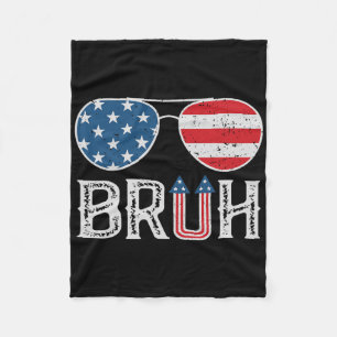 All American Bruh 4th Of July Boys Patriotic Teens Fleece Blanket