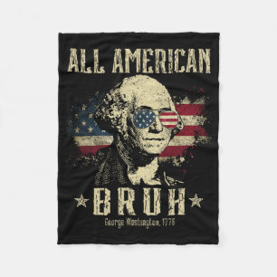All American Bruh 4th Of July Boys Patriotic Teens Fleece Blanket
