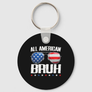 All American Bruh 4th Of July Boys Patriotic Teens Key Ring