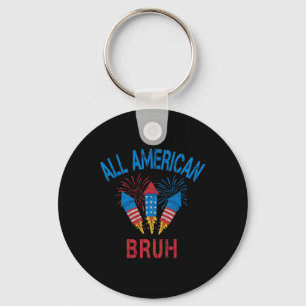 All American Bruh 4th Of July Boys Patriotic Teens Key Ring