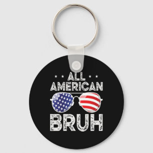 All American Bruh 4th Of July Boys Patriotic Teens Key Ring