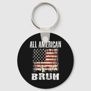 All American Bruh 4th Of July Boys Patriotic Teens Key Ring