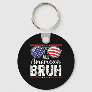 All American Bruh 4th Of July Boys Patriotic Teens Key Ring