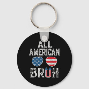 All American Bruh 4th Of July Boys Patriotic Teens Key Ring