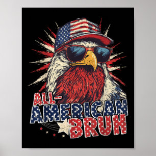 All American Bruh Eagle 4th Of July Boys Patriotic Poster