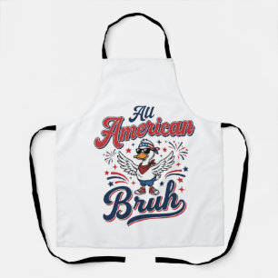 All American Bruh Patriotic Duck Vintage Shirt_1 Apron