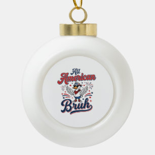 All American Bruh Patriotic Duck Vintage Shirt_1 Ceramic Ball Christmas Ornament
