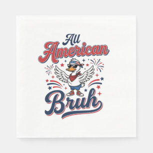 All American Bruh Patriotic Duck Vintage Shirt_1 Napkin