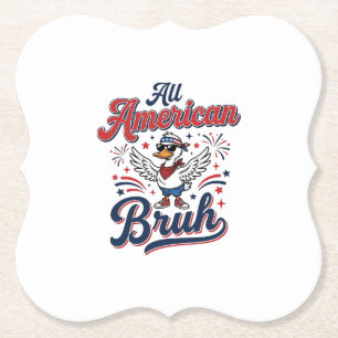 All American Bruh Patriotic Duck Vintage Shirt_1 Paper Coaster