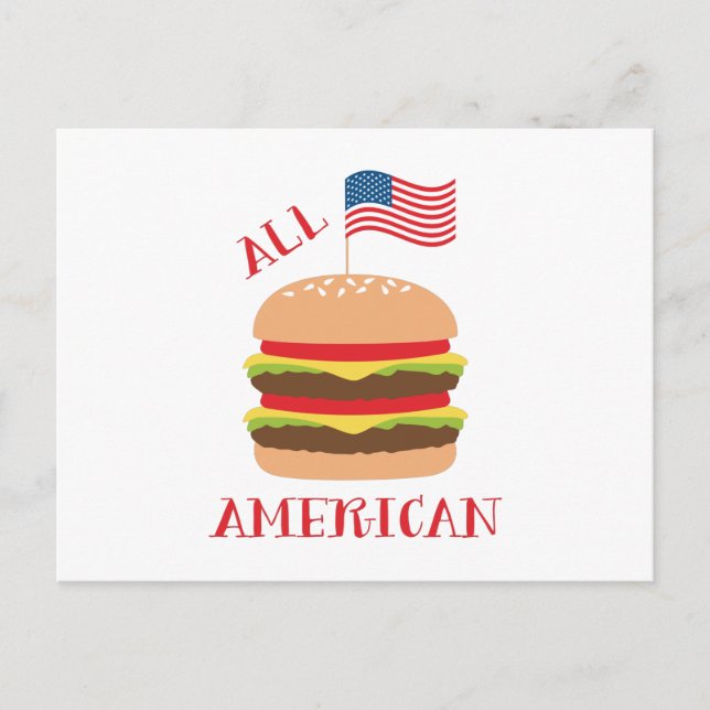 All American Burger Postcard (Front)