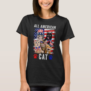 All American Cat 4th Of July Merica Cat American T-Shirt