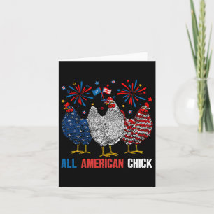 All American Chick Retro 4th Of July Patriotic Usa Card