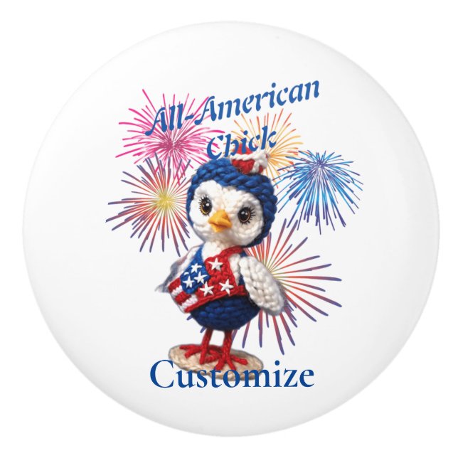 All-American Chick Thunder_Cove  Ceramic Knob (Front)