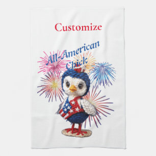 All-American Chick Thunder_Cove Tea Towel