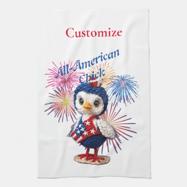 All-American Chick Thunder_Cove  Tea Towel (Vertical)