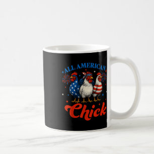 All American Chick Usa Chicken Retro 4th Of July P Coffee Mug