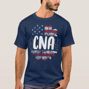 All American CNA Life American Flag Sunflower 4th T-Shirt