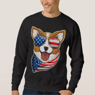 All American Corgi Th Of July On Red Sweatshirt