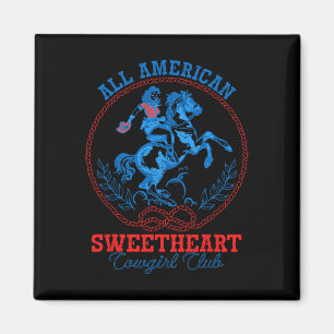 All American Cowgirl Sweetheart Club 4th Of July W Magnet
