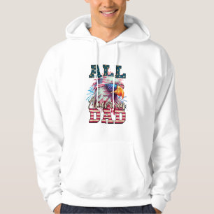 All American Dad 4th of July Bald Eagle USA Flag Hoodie