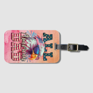 All American Dad 4th of July Bald Eagle USA Flag Luggage Tag