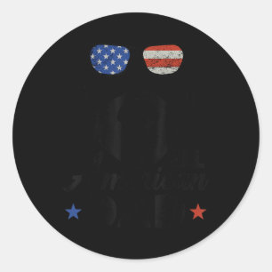 All American Dad 4th Of July Bearded Dad Beard Fat Classic Round Sticker