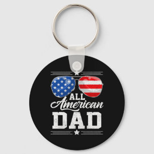All American Dad 4th Of July Father's Day Sungles Key Ring