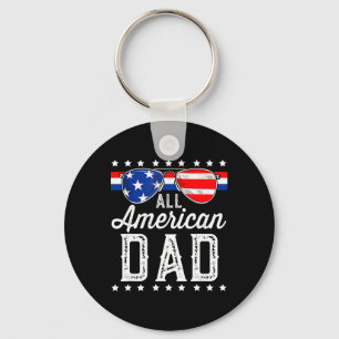 All American Dad 4th Of July Father's Day Sungles Key Ring