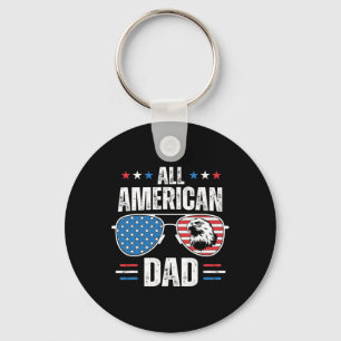 All American Dad 4th Of July Father's Day Sungles Key Ring