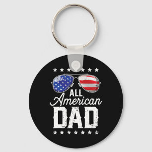All American Dad 4th Of July Father's Day Sungles Key Ring