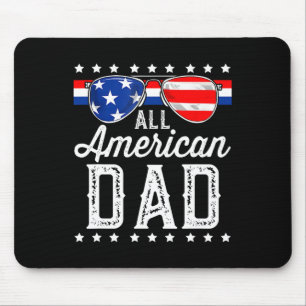 All American Dad 4th Of July Father's Day Sungles Mouse Pad