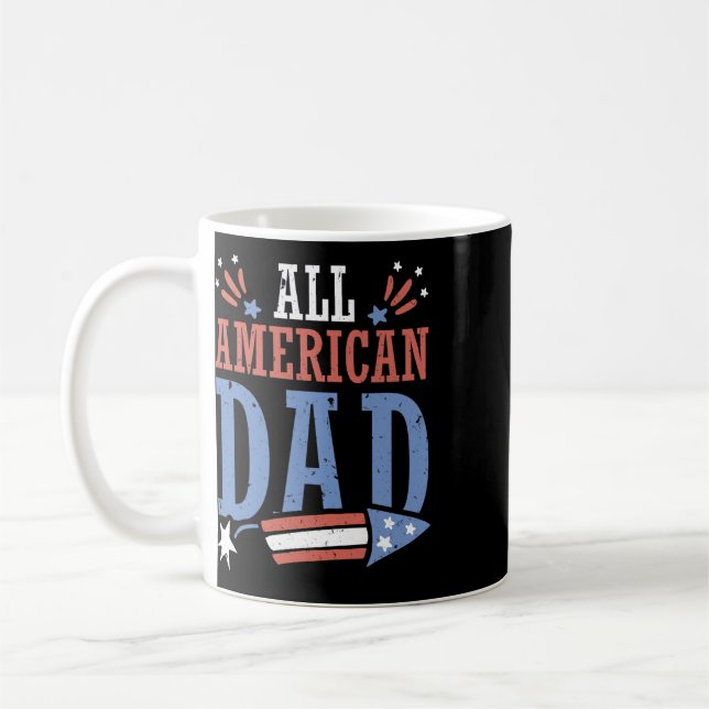 All American Dad 4th Of July Firecracker Independe Coffee Mug (Left)