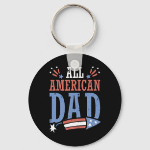All American Dad 4th Of July Firecracker Independe Key Ring