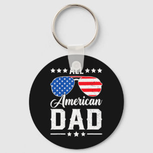 All American Dad 4th Of July Funny Patriotic Usa M Key Ring