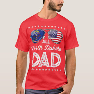 All American Dad Father's Day North Dakota 4th Of  T-Shirt