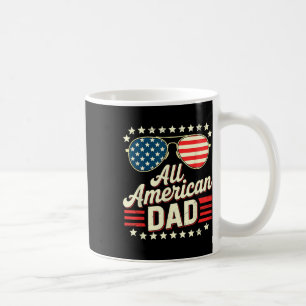 All American Dad Retro Usa Flag Sungles 4th July F Coffee Mug