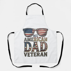 All American Dad Veteran Patriotic Sunglasses Shir Apron