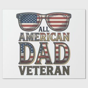 All American Dad Veteran Patriotic Sunglasses Shir Wrapping Paper