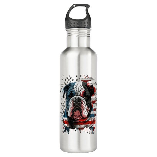 ALL AMERICAN DOG-lovers english bulldog  710 Ml Water Bottle (Front)
