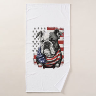 ALL AMERICAN DOG-lovers english bulldog Bath Towel
