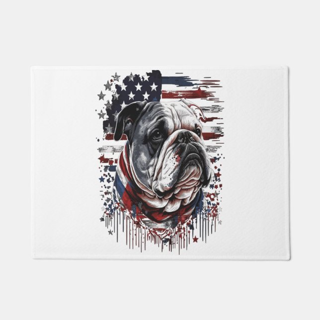 ALL AMERICAN DOG-lovers english bulldog  Doormat (Front)