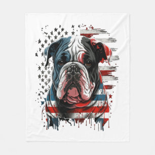 ALL AMERICAN DOG-lovers english bulldog Fleece Blanket