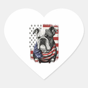 ALL AMERICAN DOG-lovers english bulldog Heart Sticker