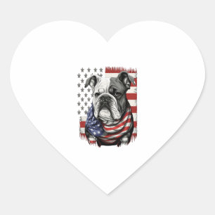 ALL AMERICAN DOG-lovers english bulldog  Heart Sticker