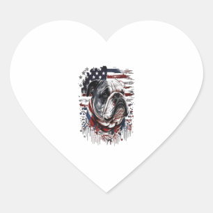 ALL AMERICAN DOG-lovers english bulldog Heart Sticker