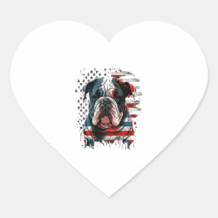 ALL AMERICAN DOG-lovers english bulldog Heart Sticker